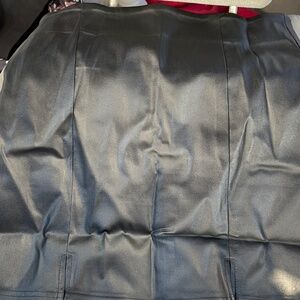 Black faux leather skirt